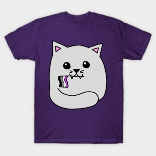 asexual pride flag cat T-Shirt